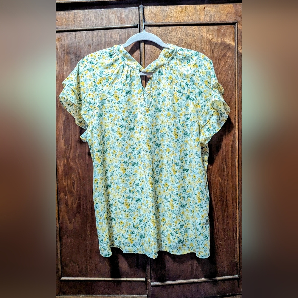 Pleione Floral Blouse, XL, NWT